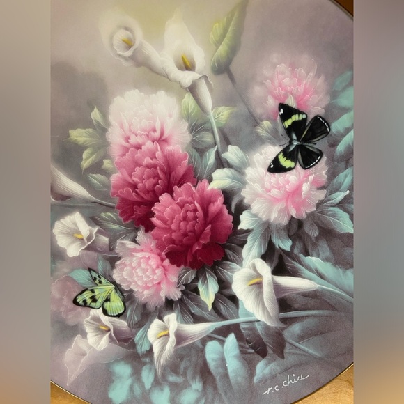 EDWIN KNOWLES EMERALD PAIR COLLECTABLE PLATE by TAN CHUN CHIU - Picture 2 of 4